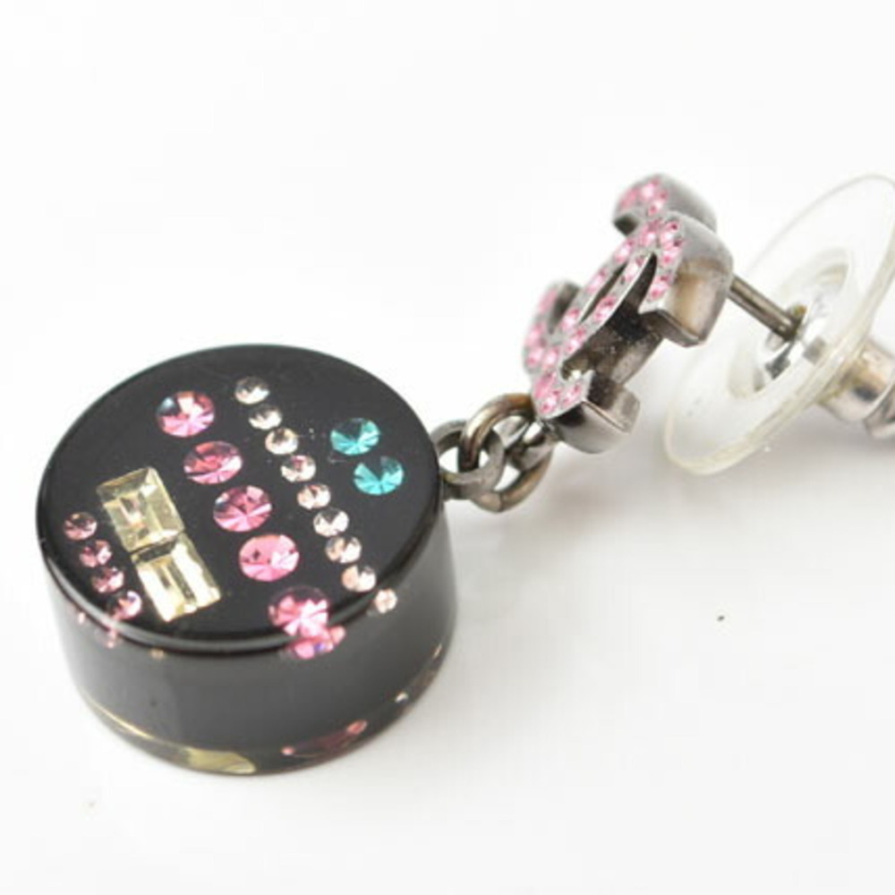 CHANEL Authentic Black Logo Earrings - Picture 4 of 6